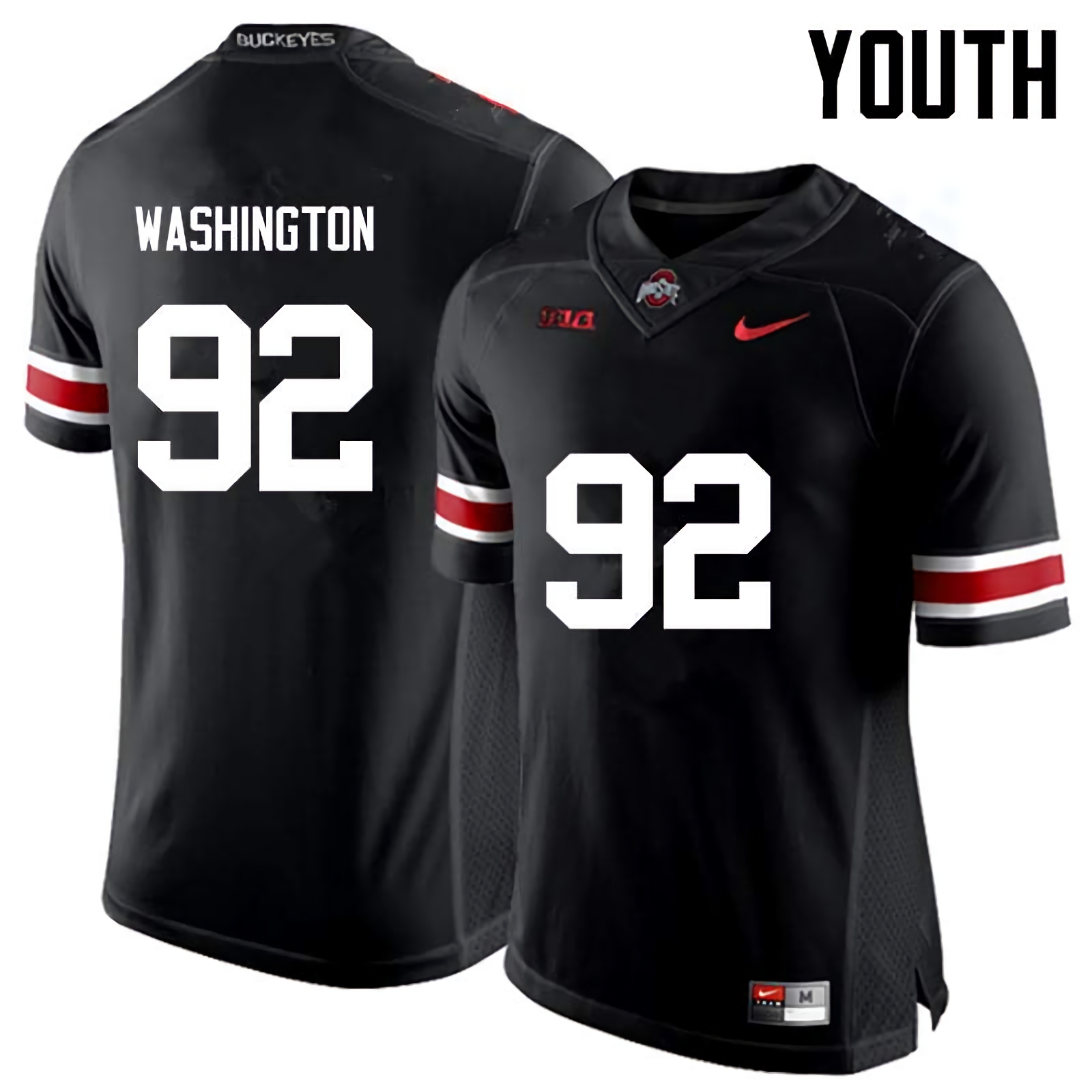 Adolphus Washington Ohio State Buckeyes Youth NCAA #92 Nike Black College Stitched Football Jersey ACT8356OT